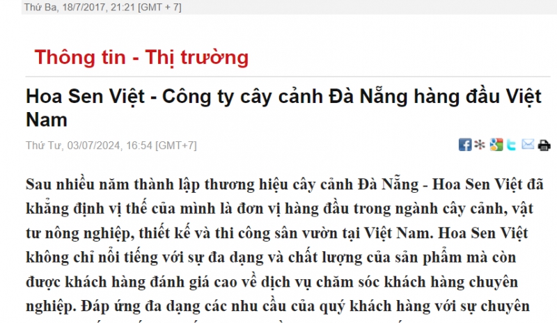 Hoa Sen Việt - Công ty cây cảnh Đà Nẵng hàng đầu Việt Nam