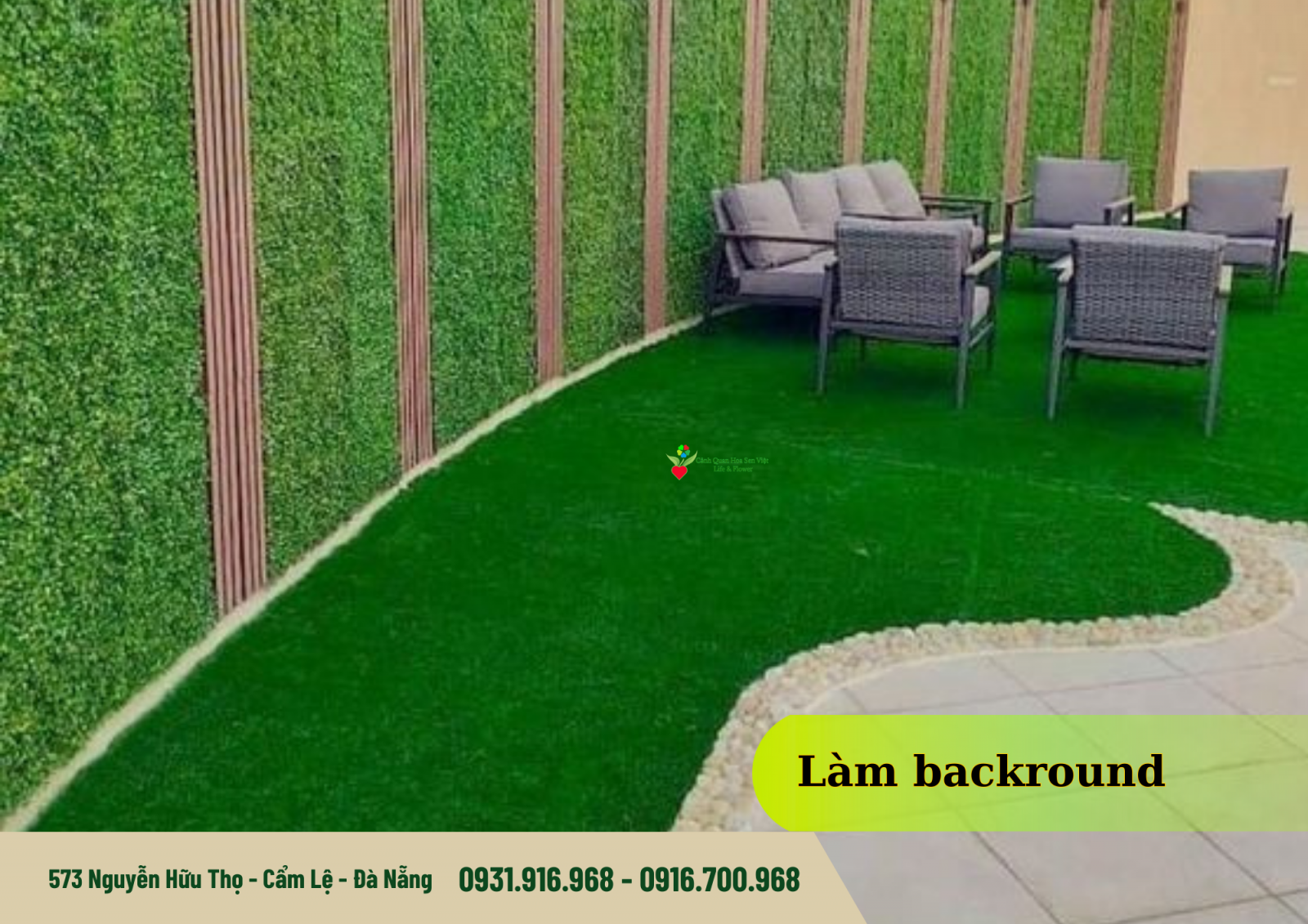 Cỏ nhân tạo trải sân backround - Cửa hàng cỏ nhân tạo Đà Nẵng