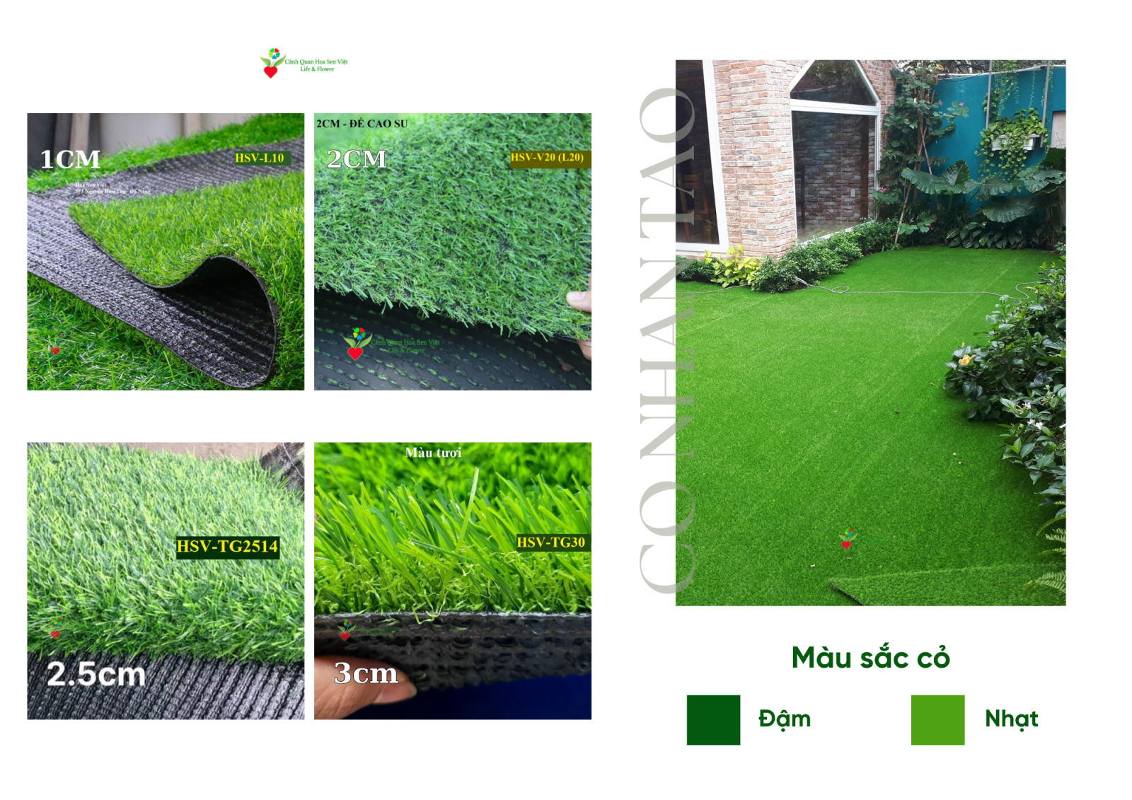 Thảm cỏ sân vườn - Cửa hàng thảm cỏ nhân tạo giá rẻ Đà Nẵng