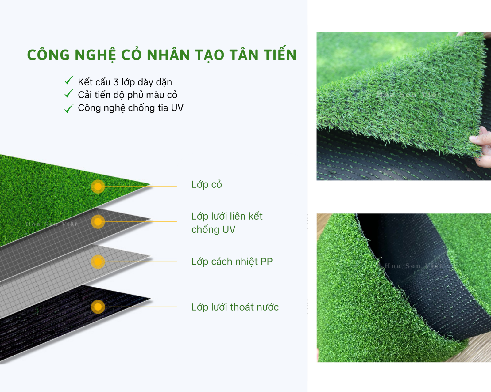 Thảm cỏ nhân tạo 2cm đế cao su - Cửa hàng thảm cỏ nhân tạo giá rẻ Đà Nẵng