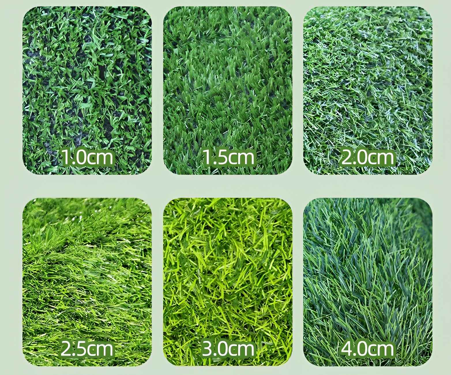 Các loại kích thước cỏ nhân tạo - Cửa hàng thảm cỏ nhân tạo Đà Nẵng