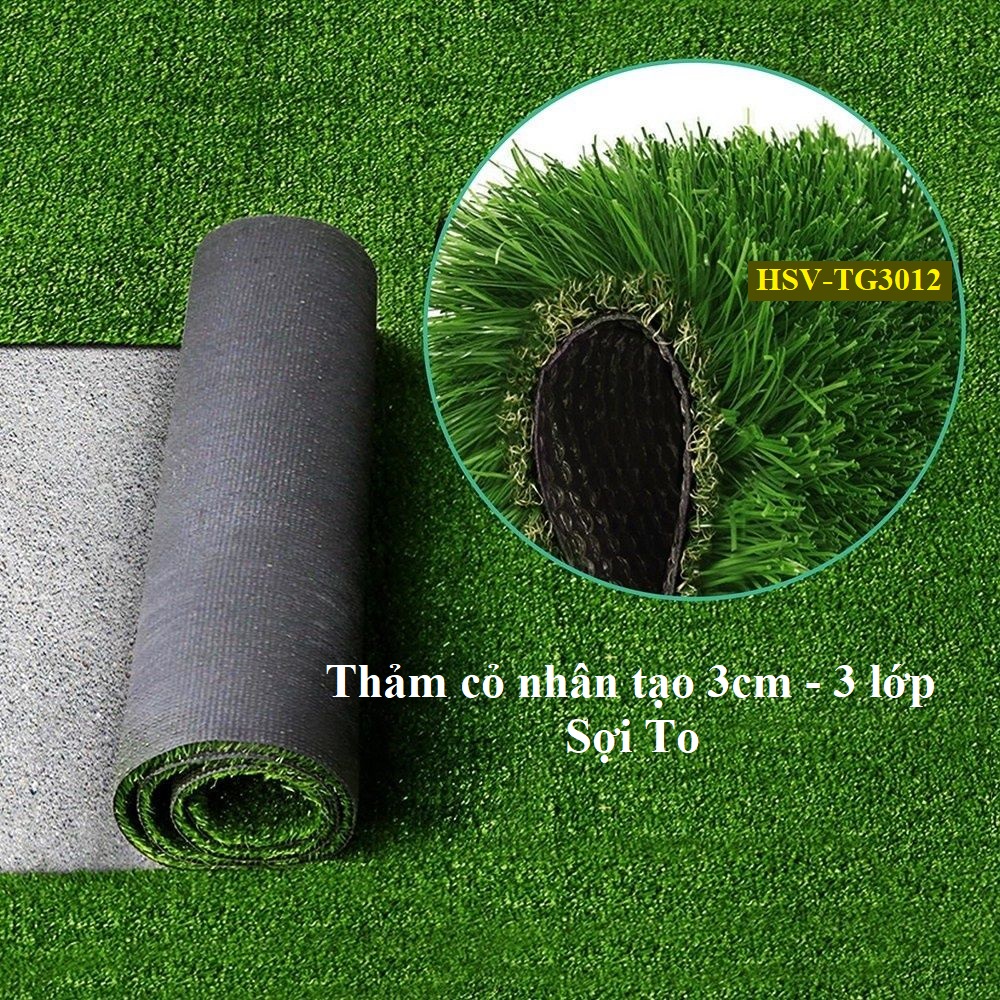Thảm cỏ nhân tạo 3cm -3 lớp sợi to - Cửa hàng thảm cỏ nhân tạo giá rẻ Đà Nẵng