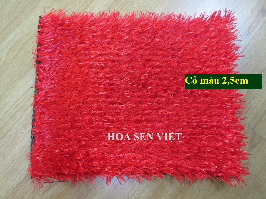 Cỏ nhân tạo màu đỏ- Cửa hàng cỏ nhân tạo Hoa Sen Việt Đà Nẵng