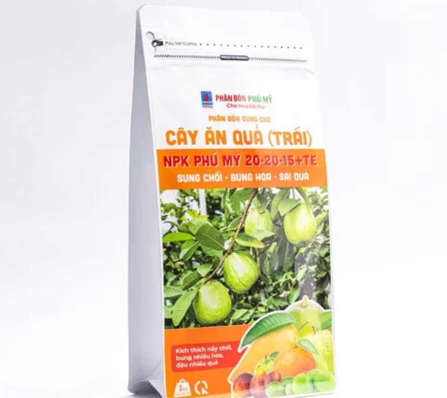 Phân NPK Phú Mỹ 20-20-15 + TE Cây ăn quả - Gói 1kg