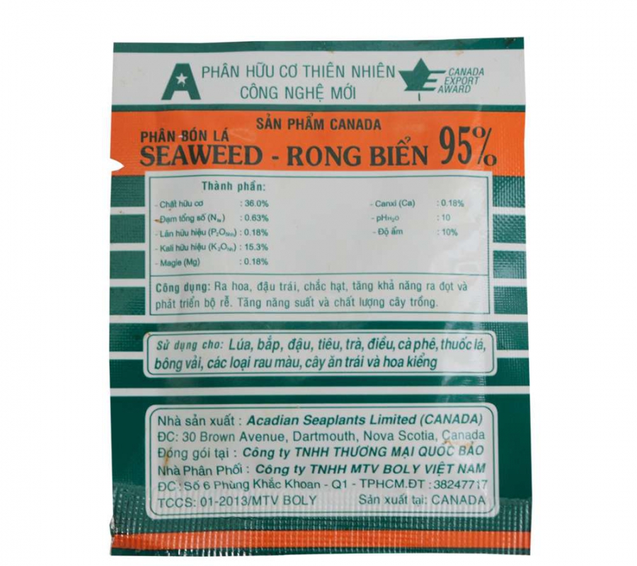 Phân bón lá hữu cơ Seaweed - Rong biển 95%