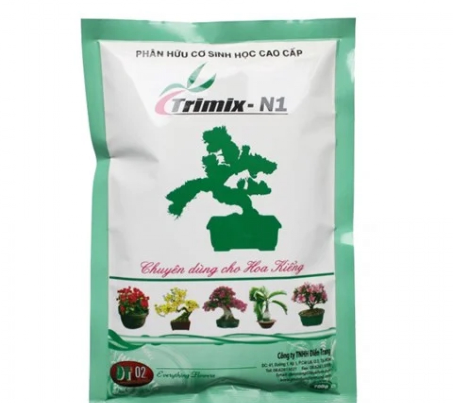 Phân bón hữu cơ sinh học Trimix - N1 chuyên dùng cho hoa kiểng - Gói 700g