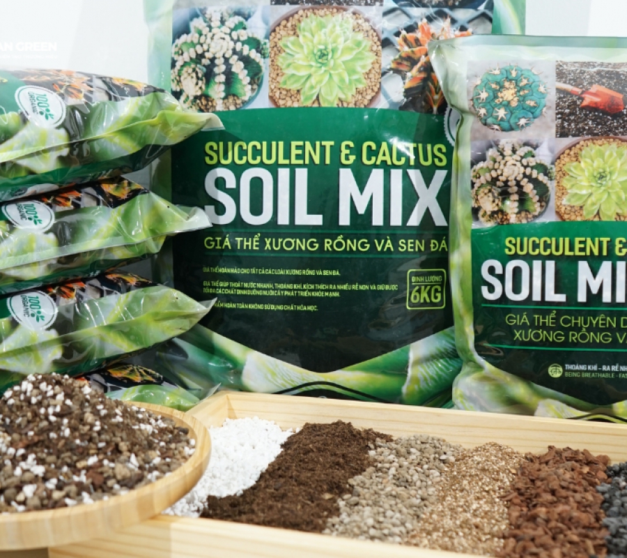 Giá thể Soil mix trồng cây xương rồng, sen đá trộn sẵn - Túi 6,5dm3