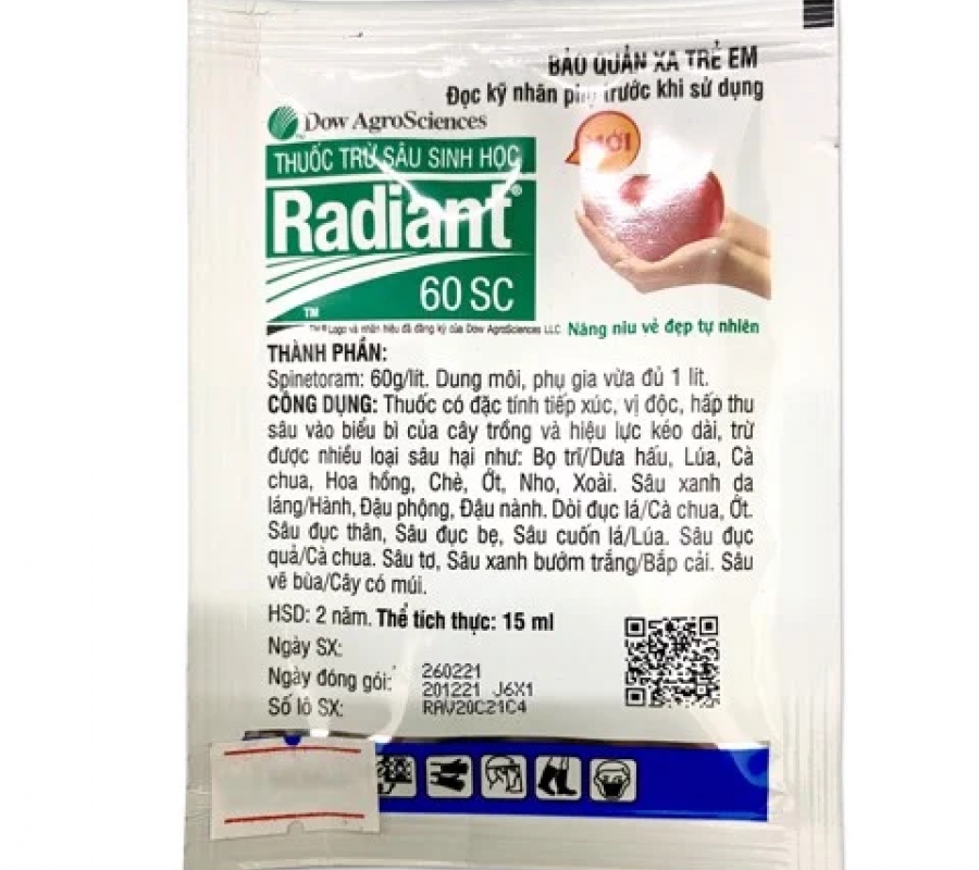 Thuốc trừ sâu và đặc trị bọ trĩ Radiant 60 SC - Gói 15ml