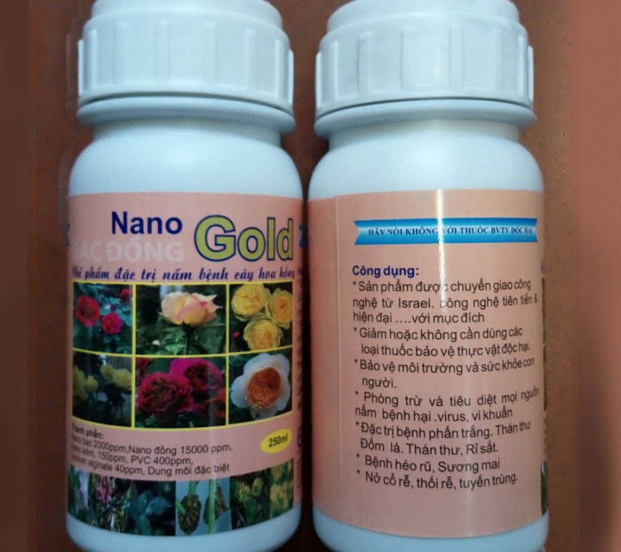 Chế phẩm Nano Gold thảo dược chuyên phòng sâu bệnh cho hoa lan và hoa hồng