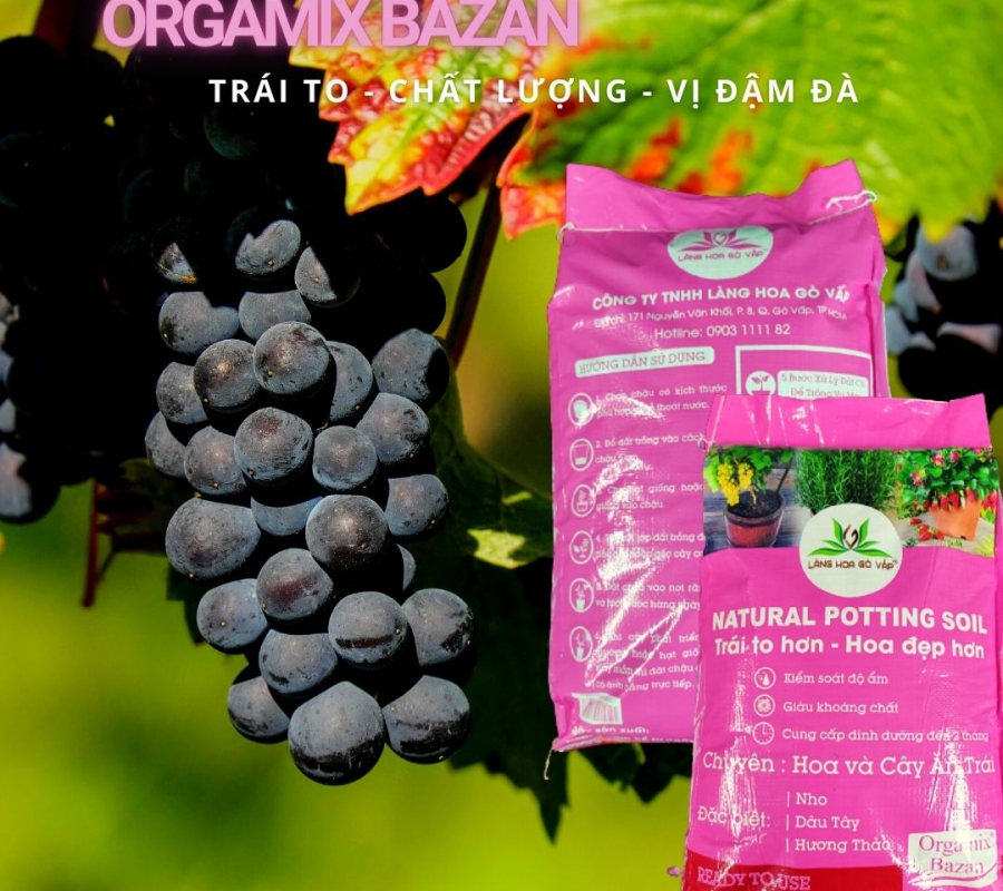 Đất sạch Orgamix Bazan chuyên trồng hoa và cây ăn trái - 20dm3