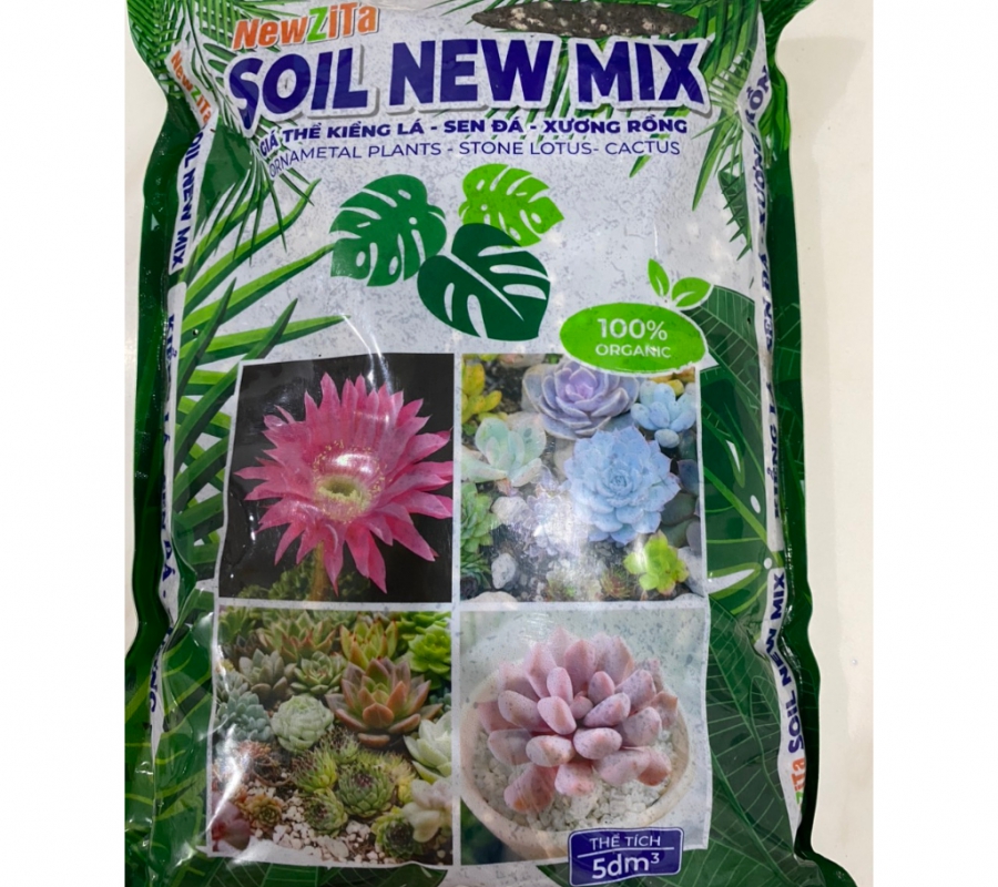 Giá thể trồng kiểng lá - sen đá - xương rồng NewZita Soil New Mix - 5dm3