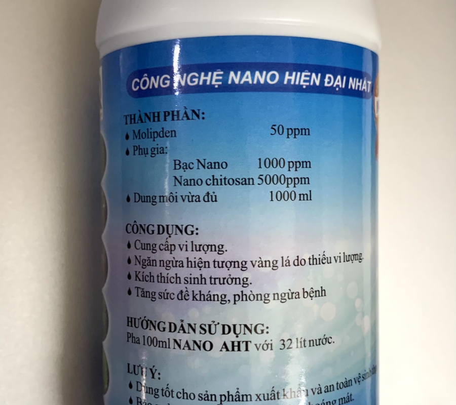 Phân bón vi lượng NANO Mg-Mn-Ca AHT - 1 lít