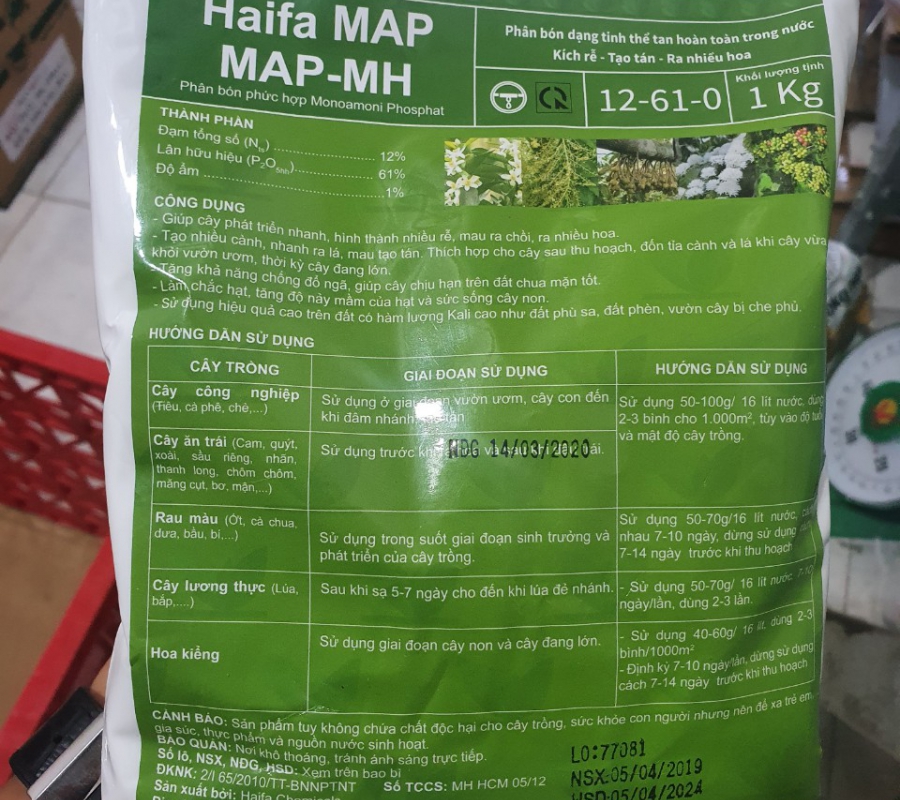 Phân bón kích rễ Israel Haifa MAP 12-61-0 - 1kg