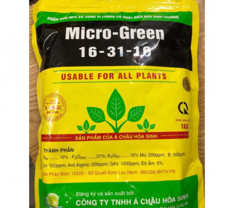 Phân kích ra hoa Micro Green 16-31-16 - Gói 1kg