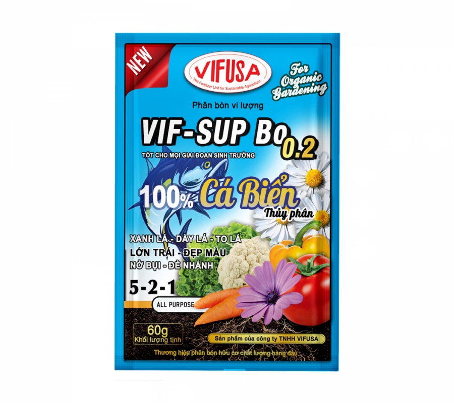 Phân bón thủy phân cá biển Vif-Sup Bo 0.2 - Gói 60g