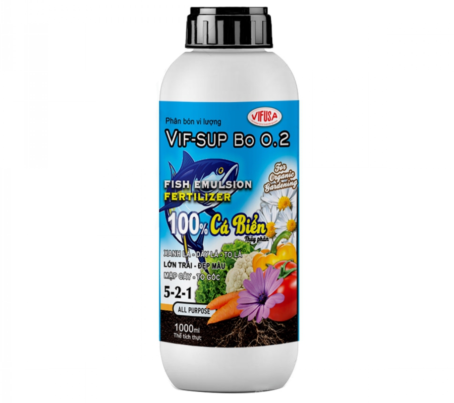 Phân bón thủy phân cá biển Vif-Sup Bo 0.2 - Chai 1 lít