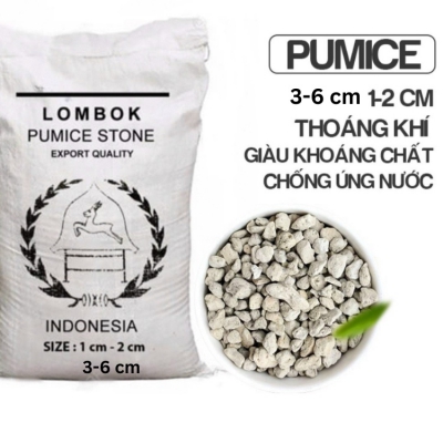 Đá bọt pumice Indonesia - Bao 50 lít