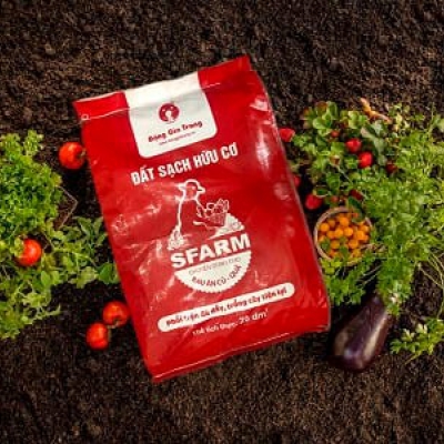 Đất sạch hữu cơ Sfarm chuyên dùng cho rau ăn củ - quả - 20dm3