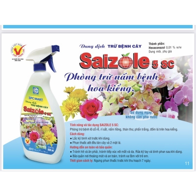 Chế phẩm phòng trừ bệnh pha sẵn tiện dụng Saizole 5SC - Bình xịt 650ml