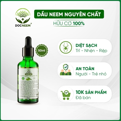 Dầu neem oil nguyên chất ép lạnh Docneem - Chai 50ml