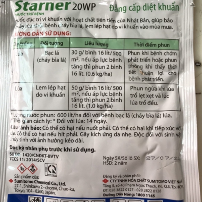 Thuốc đặc trị vi khuẩn Starner 20WP - Gói 30g