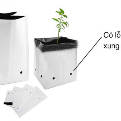 Túi nylon trồng cây đục lỗ 1kg - 17x33cm
