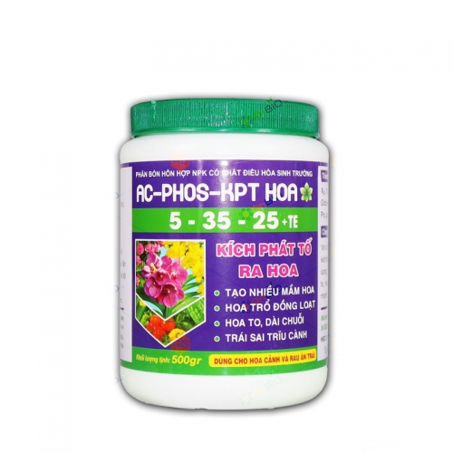 Phân bón NPK AC-PHOS 5-35-25 + TE kích phát tố ra hoa - Hũ 500gram