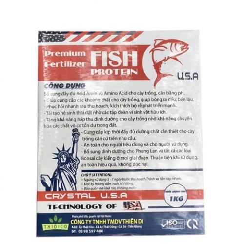 Phân bón hữu cơ U.S.A Greenfarm Premium Fertilizer Fish Protein - Gói 1kg