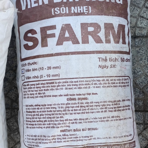 Viên đất nung (sỏi nhẹ) Sfarm (10-20mm) - Bao 50dm3