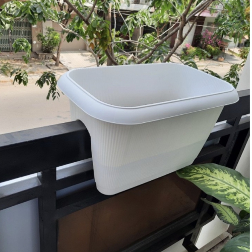 Chậu Lan Can Chữ Nhật Trắng (54*33*31)