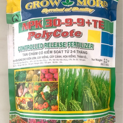 Phân bón tan chậm Growmore Polycote NPK 30-9-9 + TE