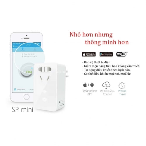 Đồng hồ hẹn giờ Wifi Broadlink SP Mini