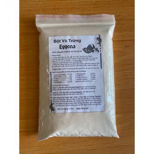 Bột vỏ trứng Eggona 100% nguyên chất từ vỏ trứng gà - Túi 1kg