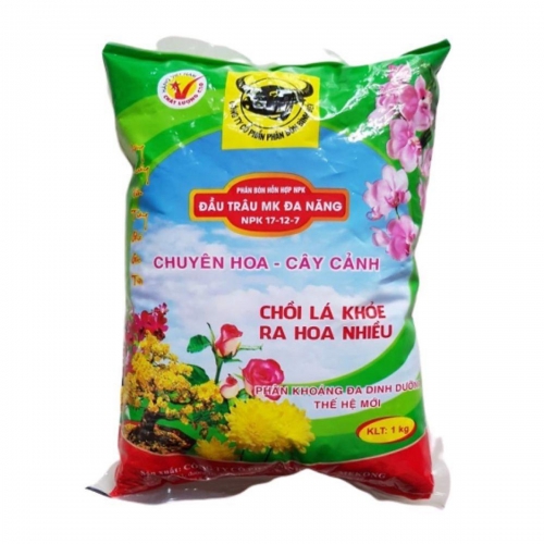 Phân bón đầu trâu MK đa năng 17-12-7 dùng cho hoa kiểng - 1kg