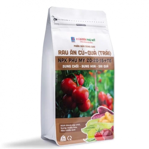 Phân bón NPK Phú Mỹ 20-20-15 + TE Rau ăn củ - quả - Gói 1kg