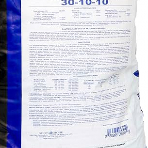 Phân bón lá Growmore Acidifier 30-10-10 + TE - 50lbs (22.68kg)