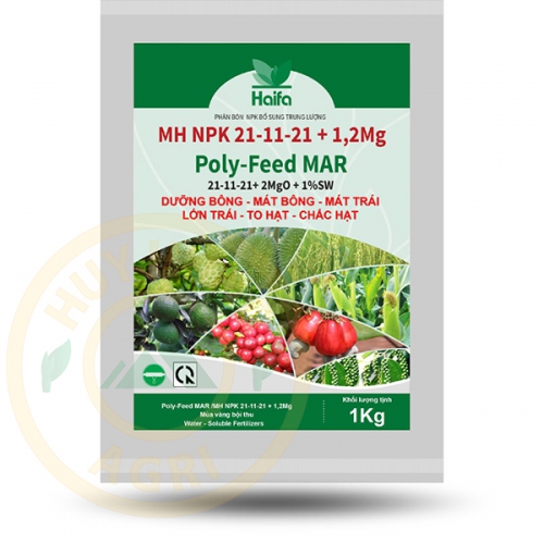 Phân bón lá Haifa Poly-Feed MAR 21-11-21 + 1.2Mg - 1kg