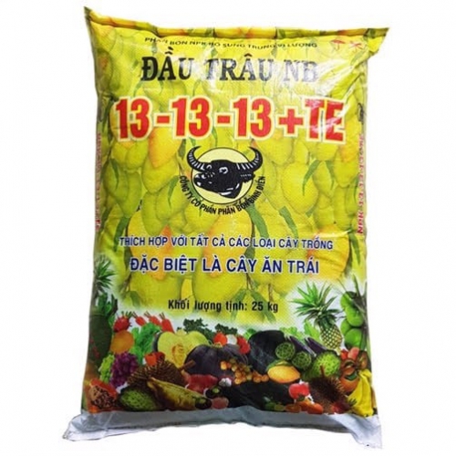 Phân bón Đầu Trâu NB 13-13-13 + TE - Bao 25kg