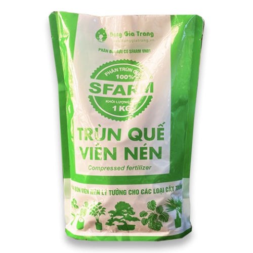 Phân trùn quế Sfarm viên nén cho mọi loại cây trồng và hoa kiểng