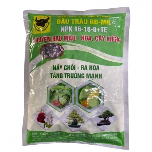 Phân bón Đầu Trâu NPK 16-16-8 + TE - Gói 1kg