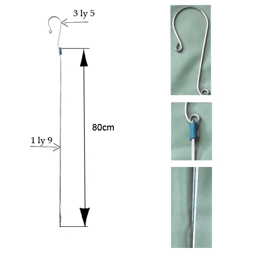 Móc treo chậu hoa - chậu trồng lan bằng kẽm - 80cm