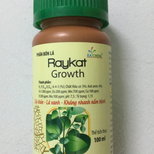 Phân bón lá Raykat Growth giúp cây khỏe - lá xanh - 100ml