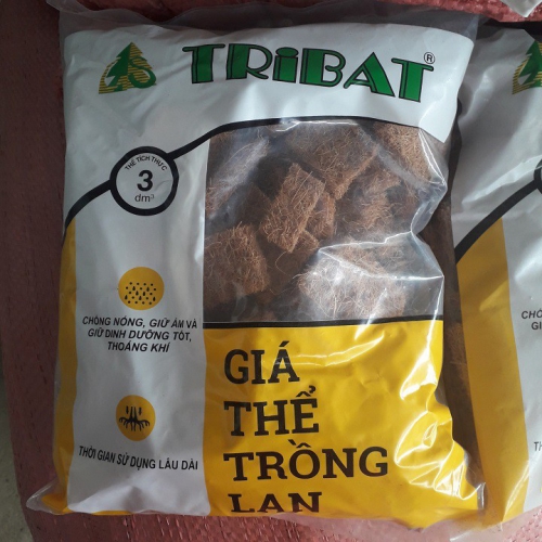 Giá thể xơ dừa trồng lan Tribat - Túi 3dm3