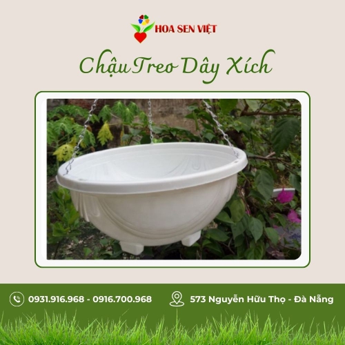 Chậu Treo Có Dây Xích Nhỏ (21*12)